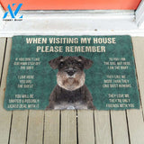 3D Please Remember Standard Schnauzer Dogs House Rules Doormat | Welcome Mat | House Warming Gift
