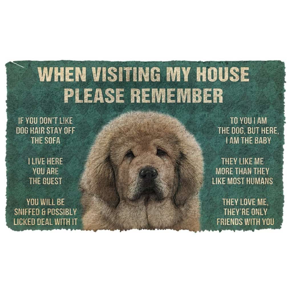 3D Please Remember Tibetan Mastiff Dogs House Rules Doormat