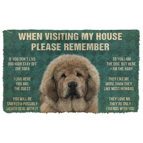 3D Please Remember Tibetan Mastiff Dogs House Rules Doormat