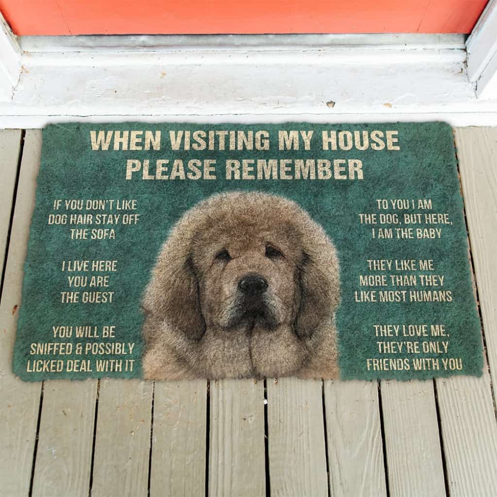 3D Please Remember Tibetan Mastiff Dogs House Rules Doormat