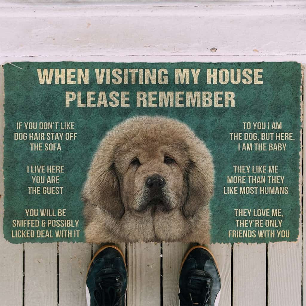 3D Please Remember Tibetan Mastiff Dogs House Rules Doormat