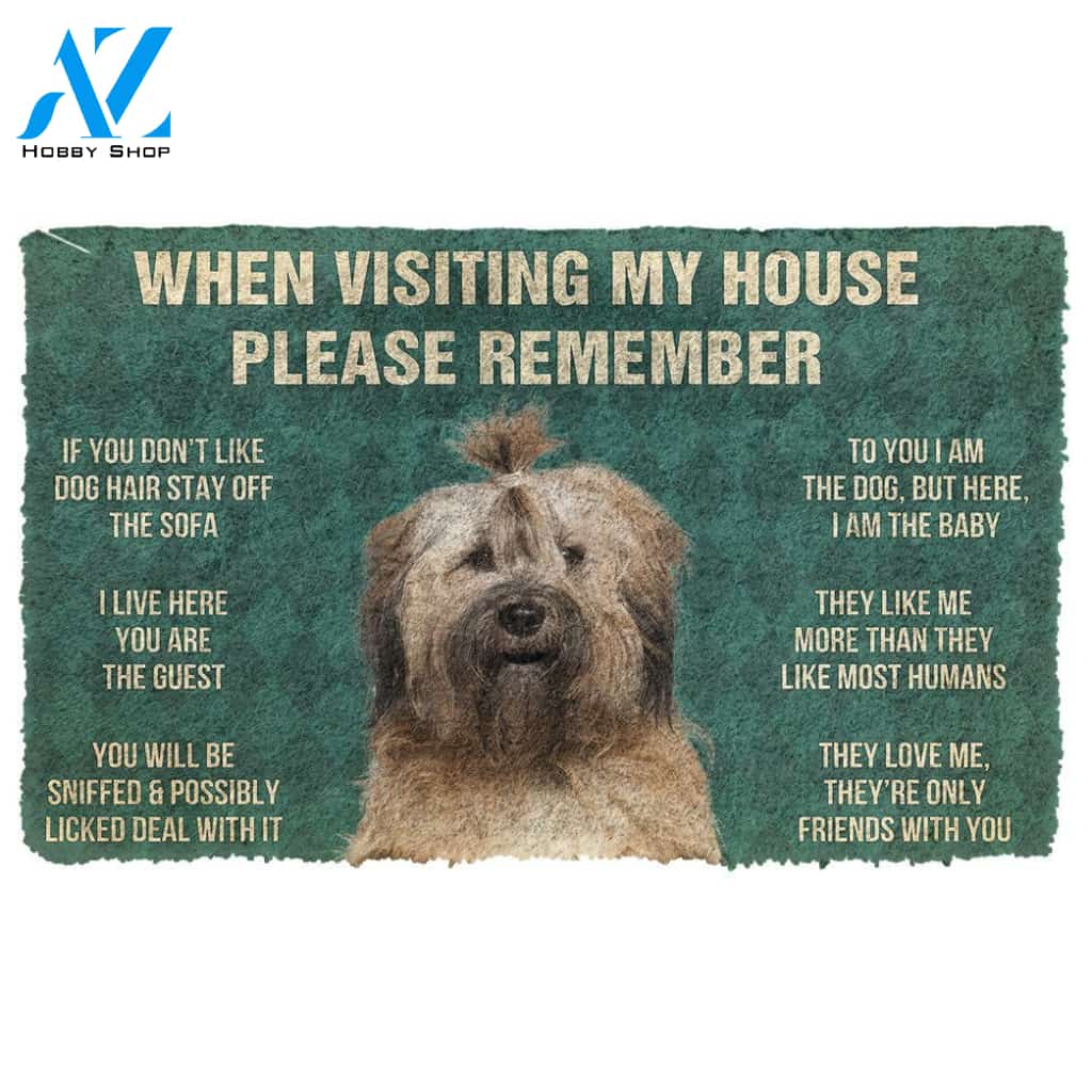 3D Please Remember Tibetan Terrier Dogs House Rules Doormat | Welcome Mat | House Warming Gift