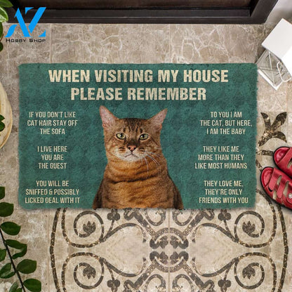 3D Please Remember Toyger Cat House Rules Custom Doormat | Welcome Mat | House Warming Gift