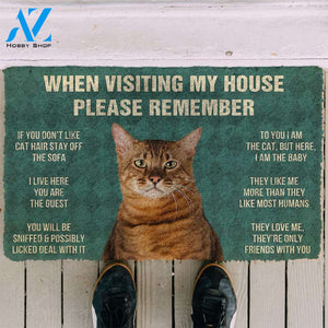 3D Please Remember Toyger Cat House Rules Custom Doormat | Welcome Mat | House Warming Gift