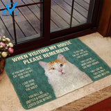 3D Please Remember Turkish Van Cat House Rules Custom Doormat | Welcome Mat | House Warming Gift