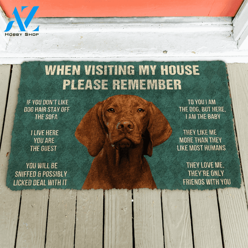 3D Please Remember Vizsla House Rules Custom Doormat