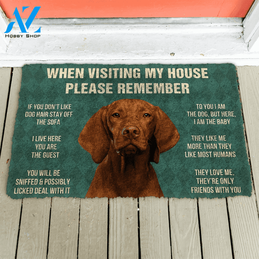 3D Please Remember Vizsla House Rules Custom Doormat