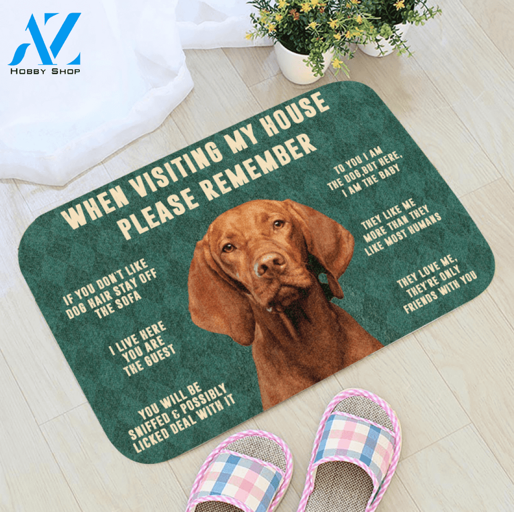 3D Please Remember Vizsla House Rules Custom Doormat