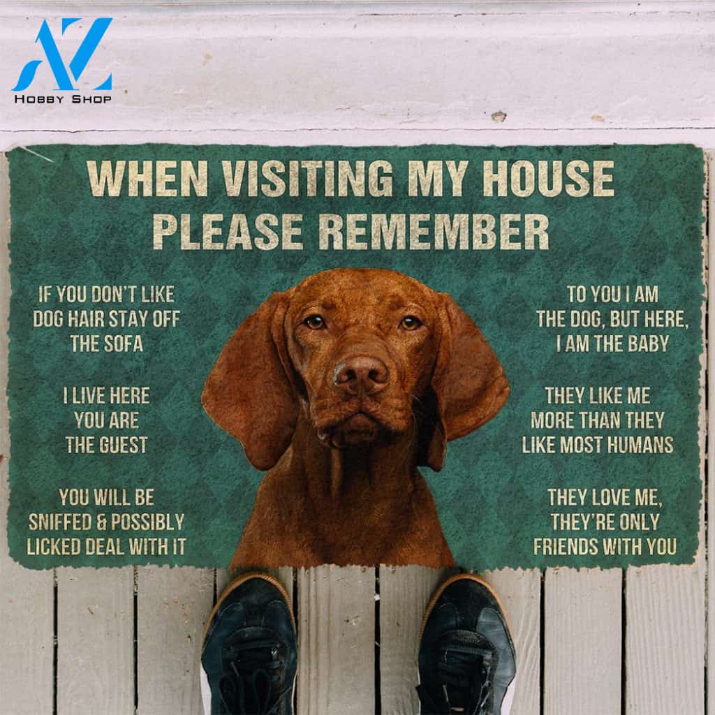 3D Please Remember Vizsla House Rules Custom Doormat | Welcome Mat | House Warming Gift