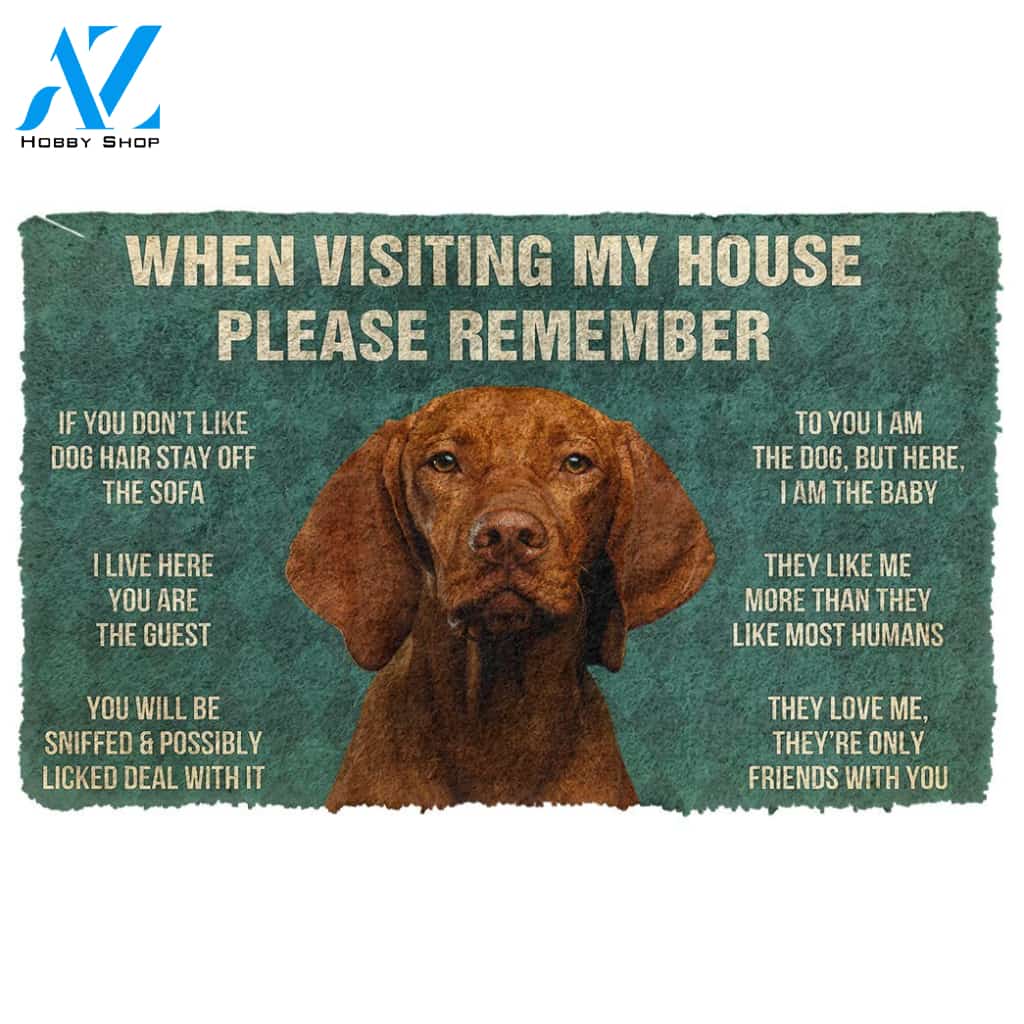 3D Please Remember Vizsla House Rules Custom Doormat | Welcome Mat | House Warming Gift