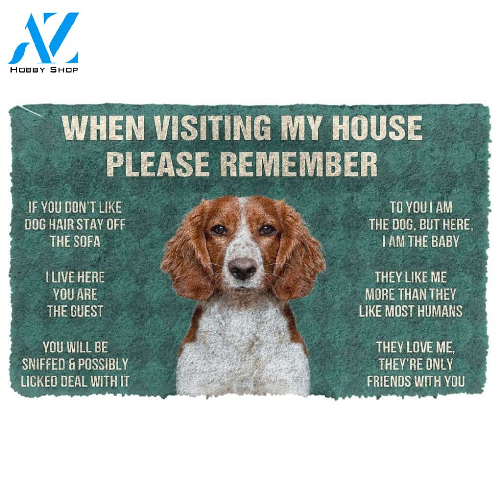 3D Please Remember Welsh Springer Spaniel Dogs House Rules Doormat | Welcome Mat | House Warming Gift