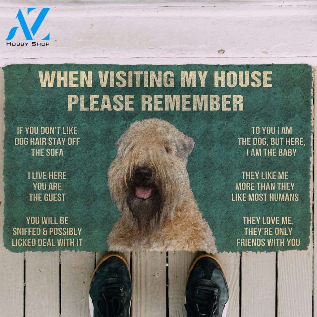 3D Please Remember Wheaten Terrier House Rules Custom Doormat | Welcome Mat | House Warming Gift