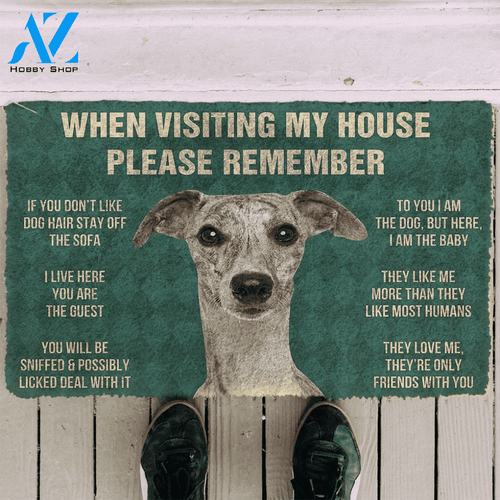 3D Please Remember Whippet Dogs House Rules Doormat