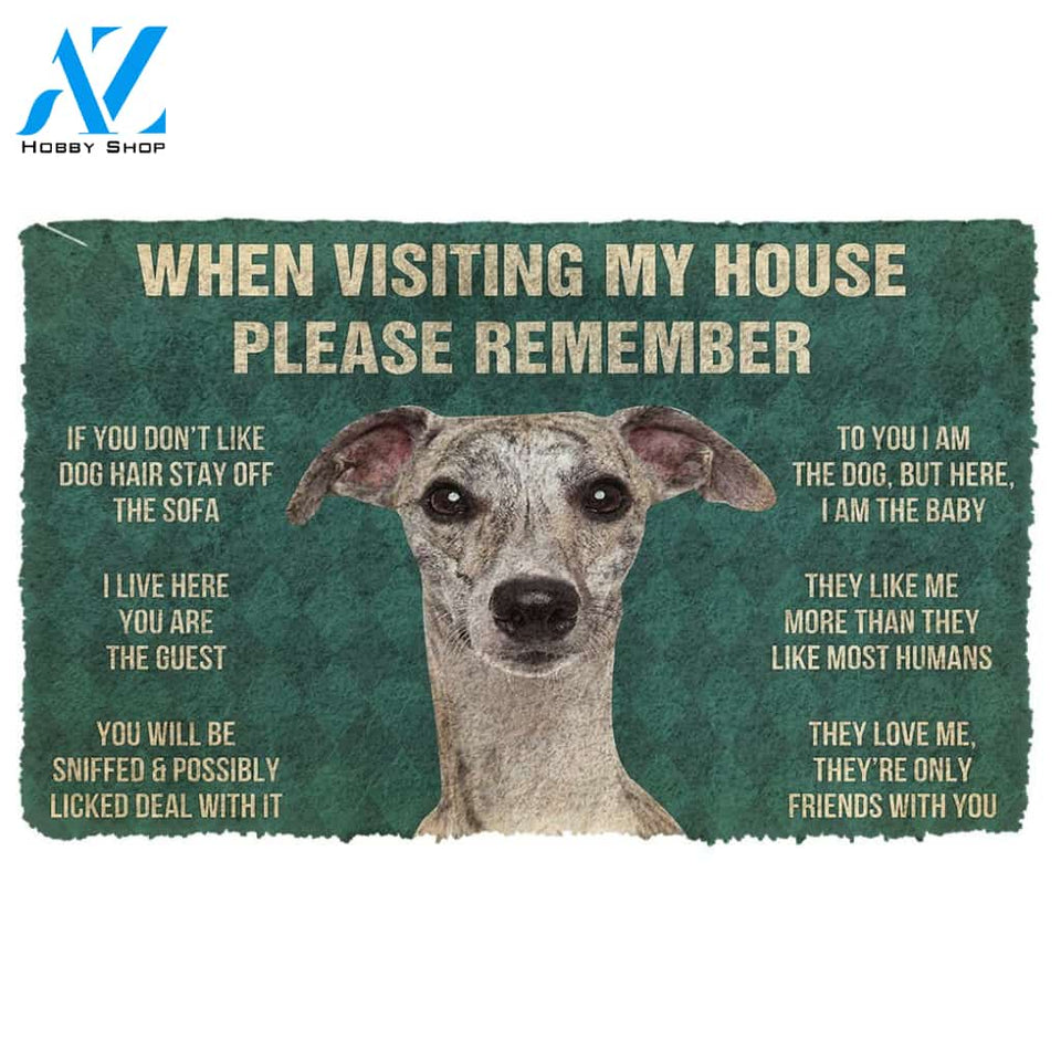 3D Please Remember Whippet Dogs House Rules Doormat | Welcome Mat | House Warming Gift