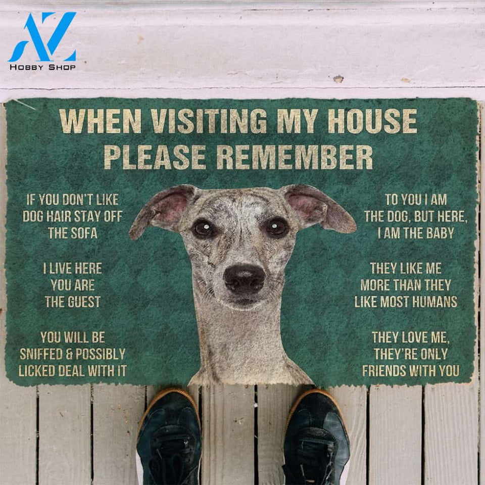 3D Please Remember Whippet Dogs House Rules Doormat | Welcome Mat | House Warming Gift