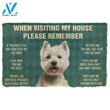 3D Please Remember White Terrier Dog's House Rules Doormat | Welcome Mat | House Warming Gift