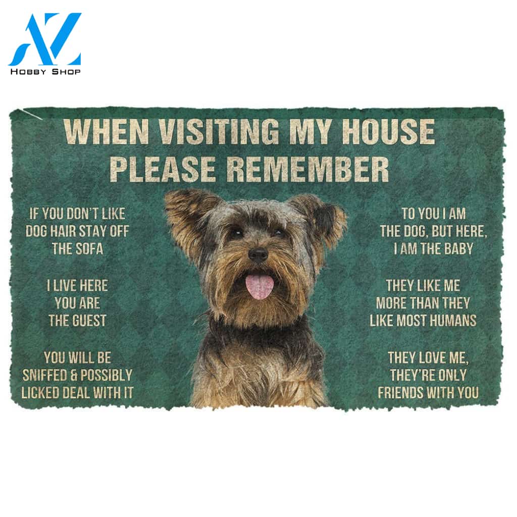 3D Please Remember Yorkshire Terrier Dog's House Rules Doormat | Welcome Mat | House Warming Gift