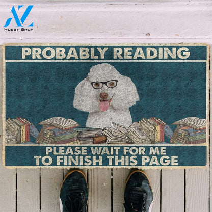 3D Poodle Probably Reading Please Wait Custom Doormat | Welcome Mat | House Warming Gift