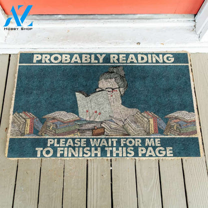 3D Probably Reading Please Wait For Me Custom Doormat | Welcome Mat | House Warming Gift