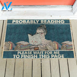 3D Probably Reading Please Wait For Me Custom Doormat | Welcome Mat | House Warming Gift