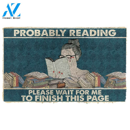 3D Probably Reading Please Wait For Me Custom Doormat | Welcome Mat | House Warming Gift