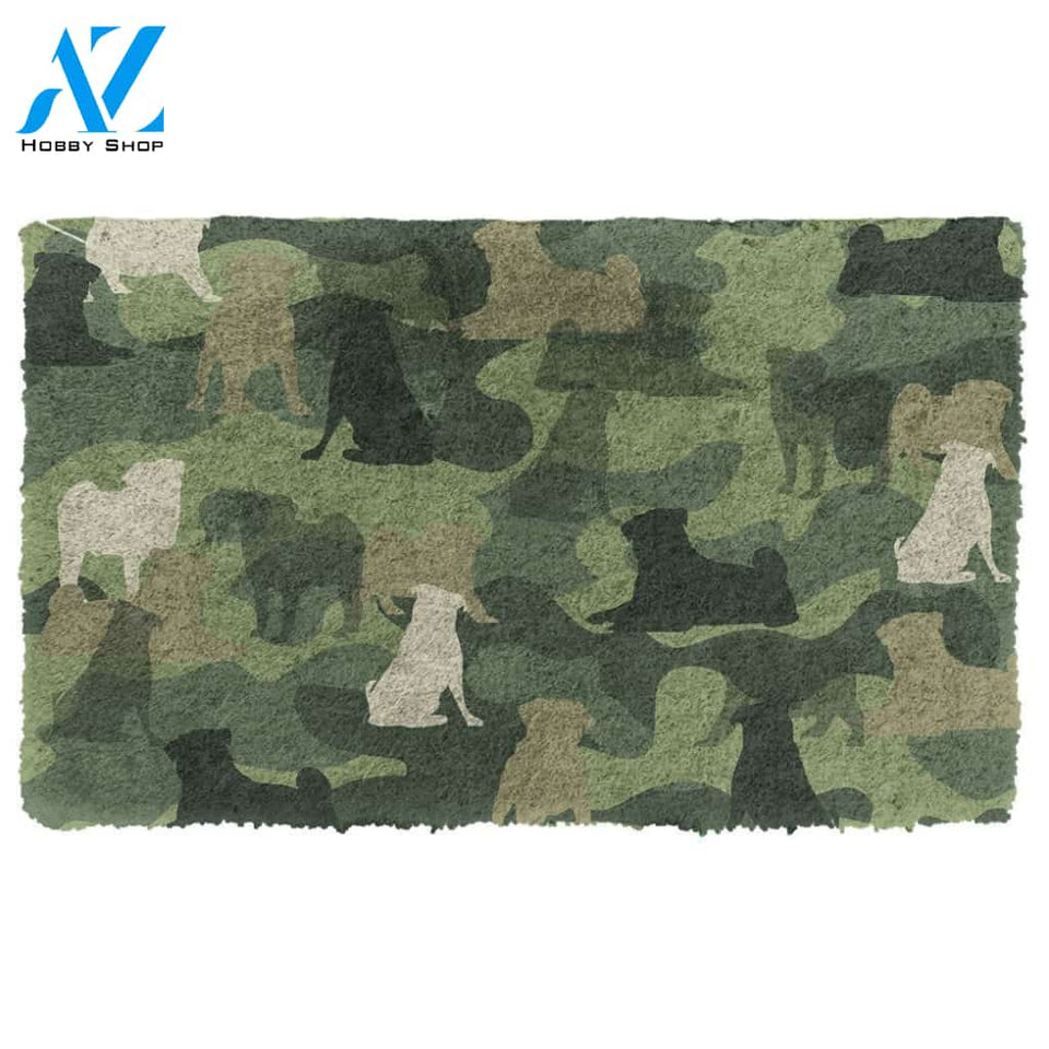 3D Pug Camo Doormat