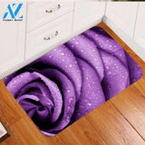 3D Purplish Rose Petal Door Mat