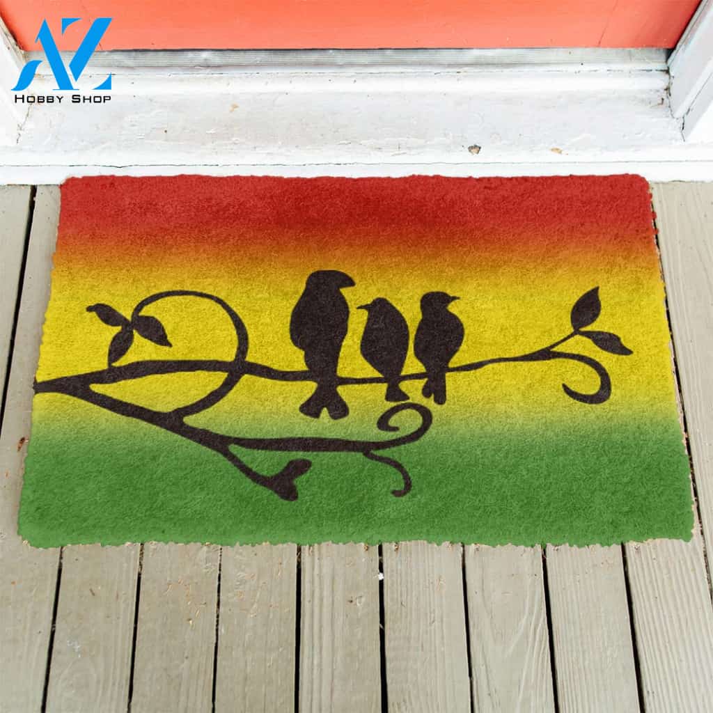 3D Reggae Three Little Birds Custom Doormat | Welcome Mat | House Warming Gift