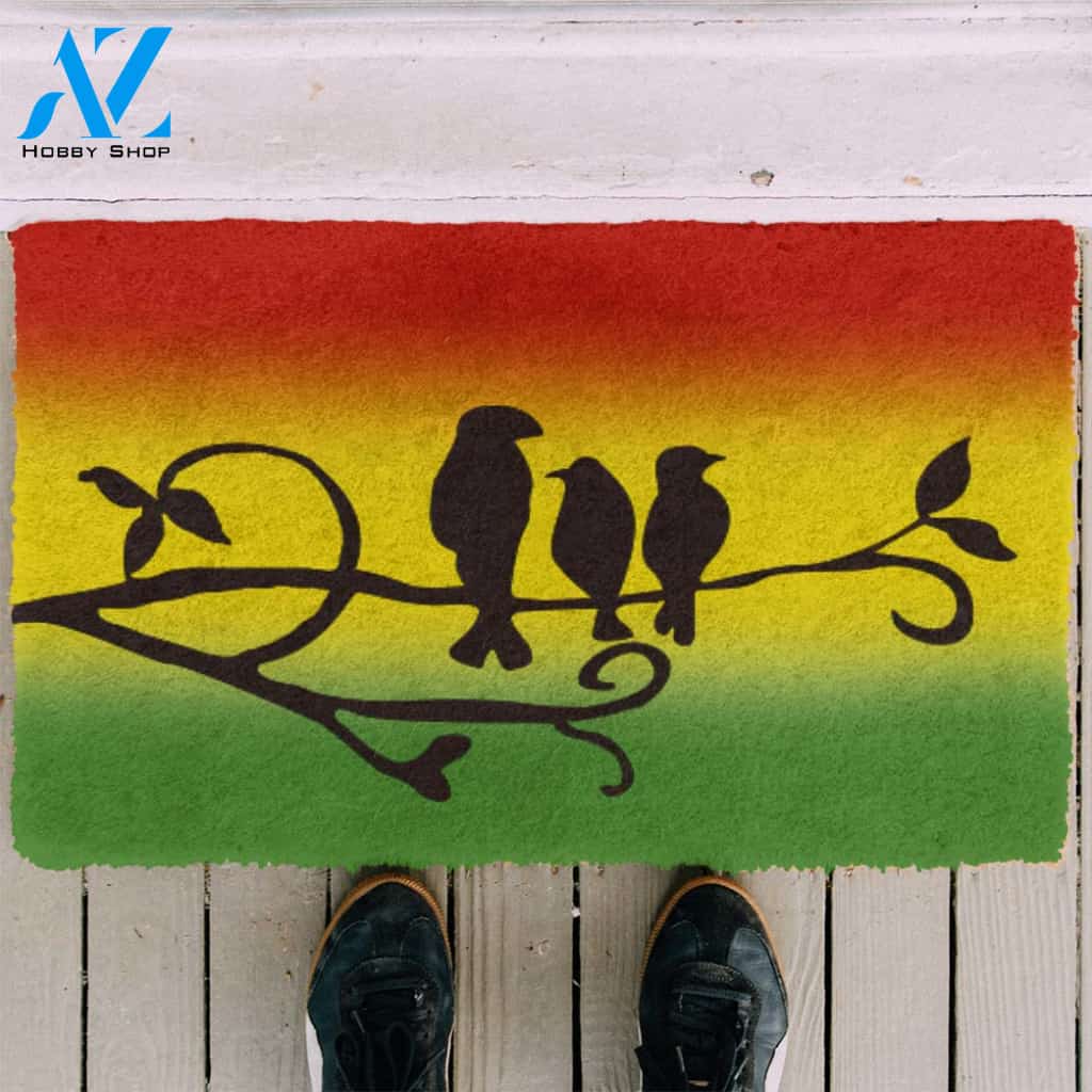 3D Reggae Three Little Birds Custom Doormat | Welcome Mat | House Warming Gift