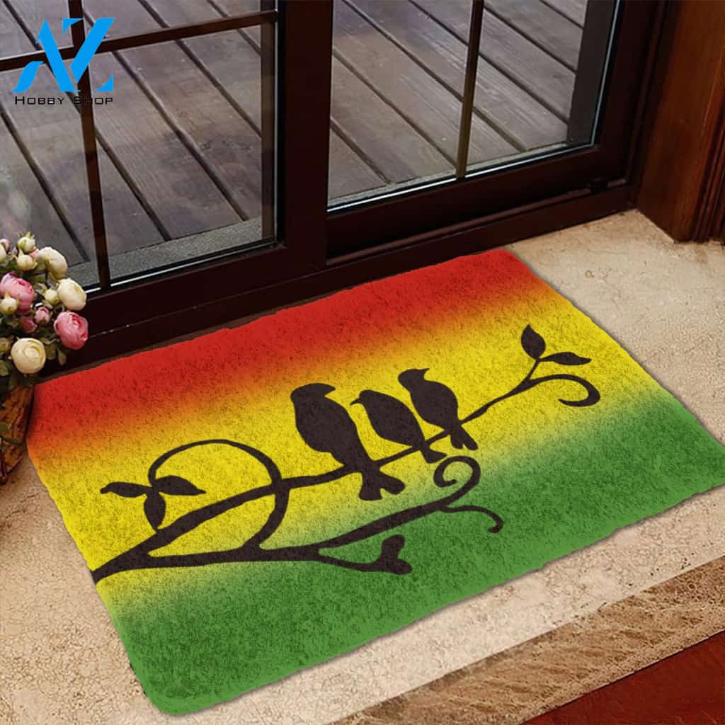 3D Reggae Three Little Birds Custom Doormat | Welcome Mat | House Warming Gift