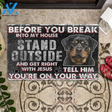 3D Rottweiler Before You Break Into My House Custom Doormat | Welcome Mat | House Warming Gift