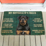 3D Rottweiler's Rules Doormat