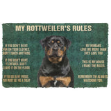 3D Rottweiler's Rules Doormat