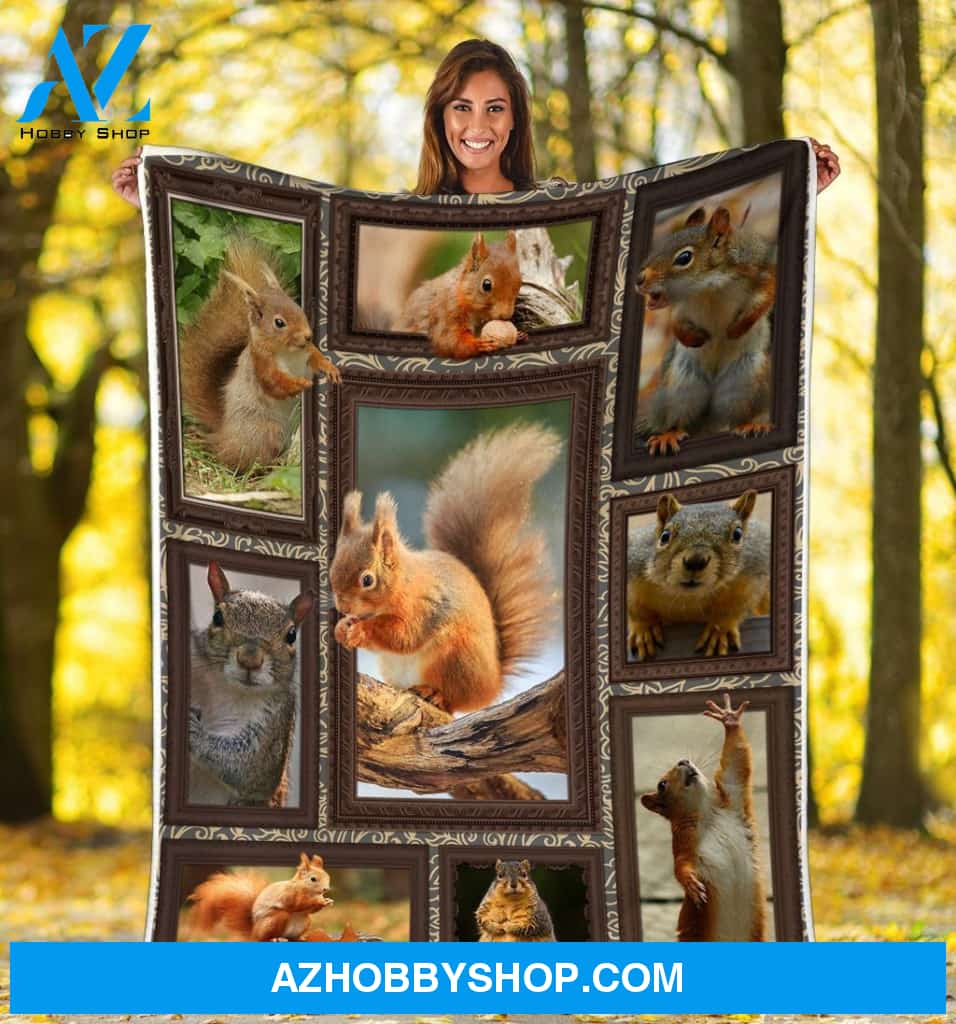 3D Squirrels Fleece Blanket