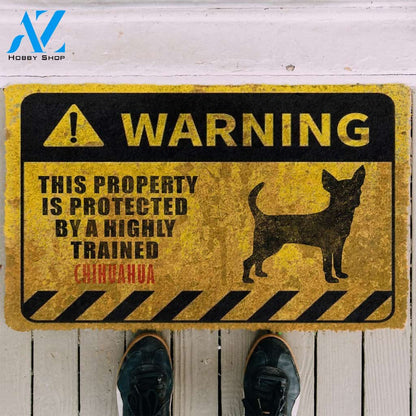 3D This Property Is Protected By A Highly Trained Chihuahua Doormat | Welcome Mat | House Warming Gift