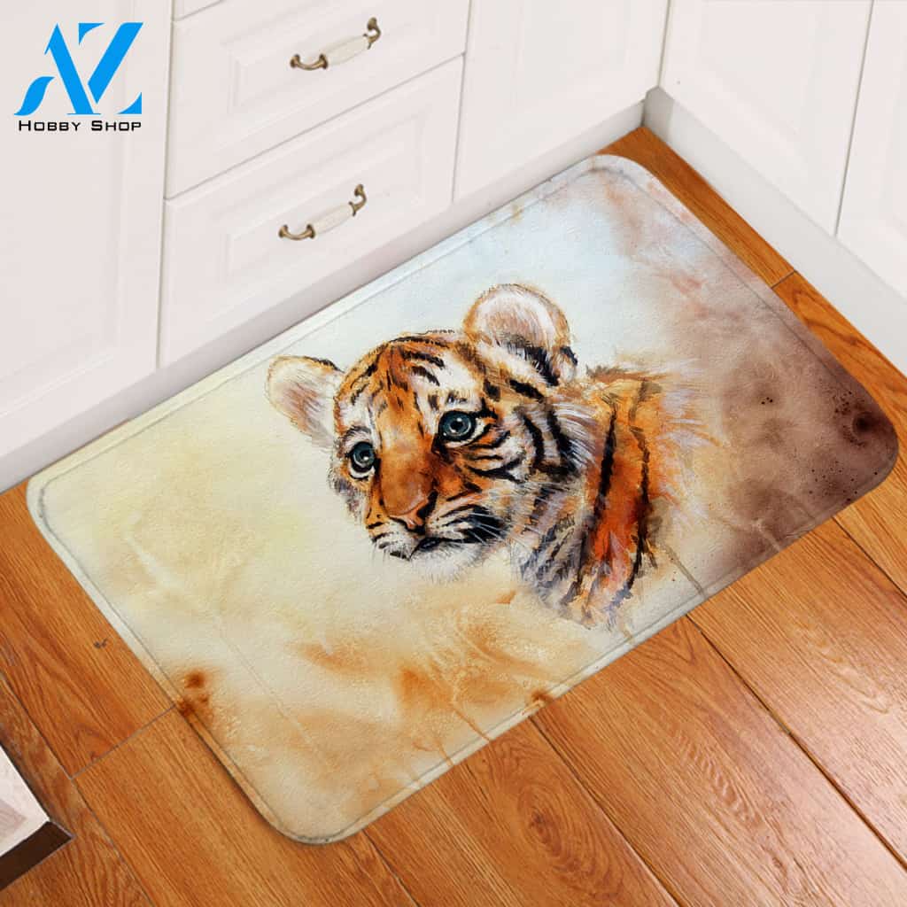 3D Tiger Cub Door Mat