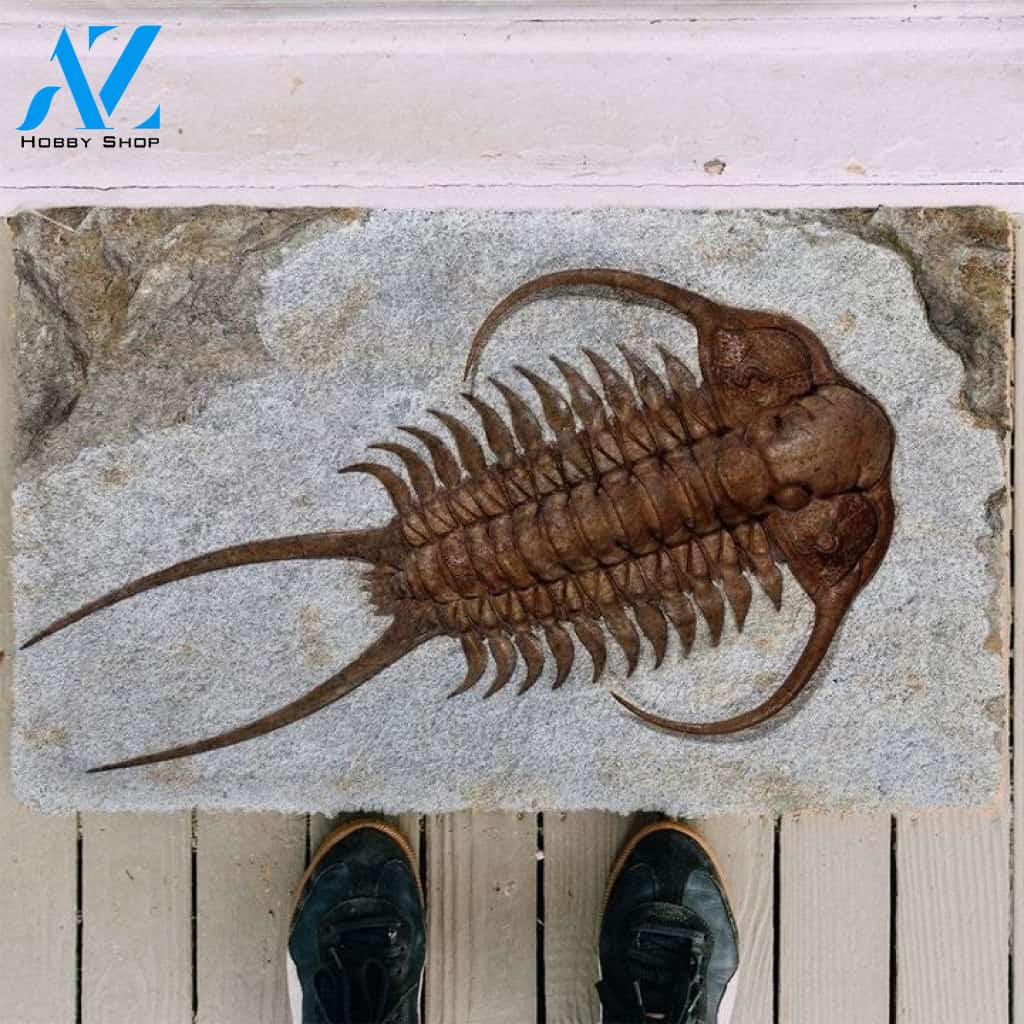 3D Trilobite Fossil Funny Indoor And Outdoor Doormat Gift For Archeology Lovers Birthday Gift Decor Warm House Gift Welcome Mat