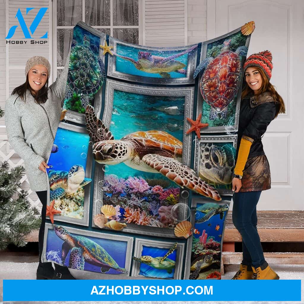 3D Turtle Fleece Blanket