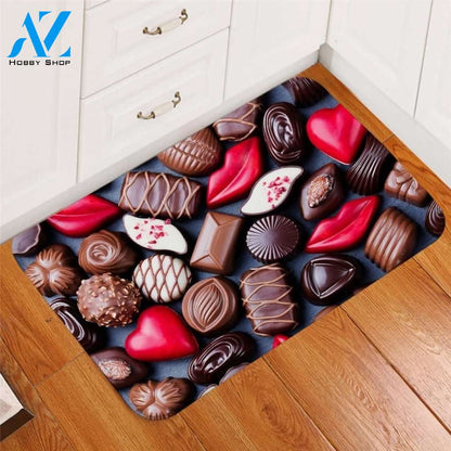 3D Valentine Chocolate Love Sweet Printed Doormat Home Decor