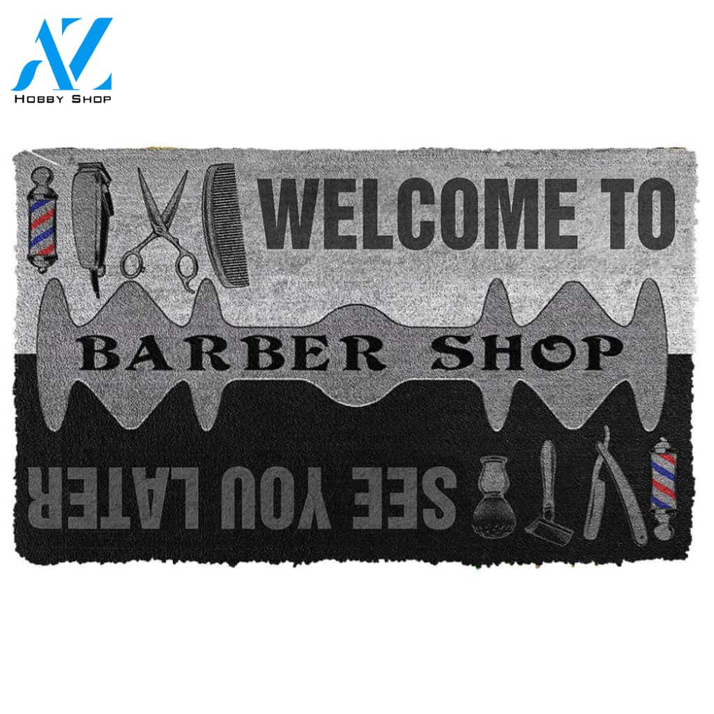 3D Welcome To Barber Shop Doormat | Welcome Mat | House Warming Gift