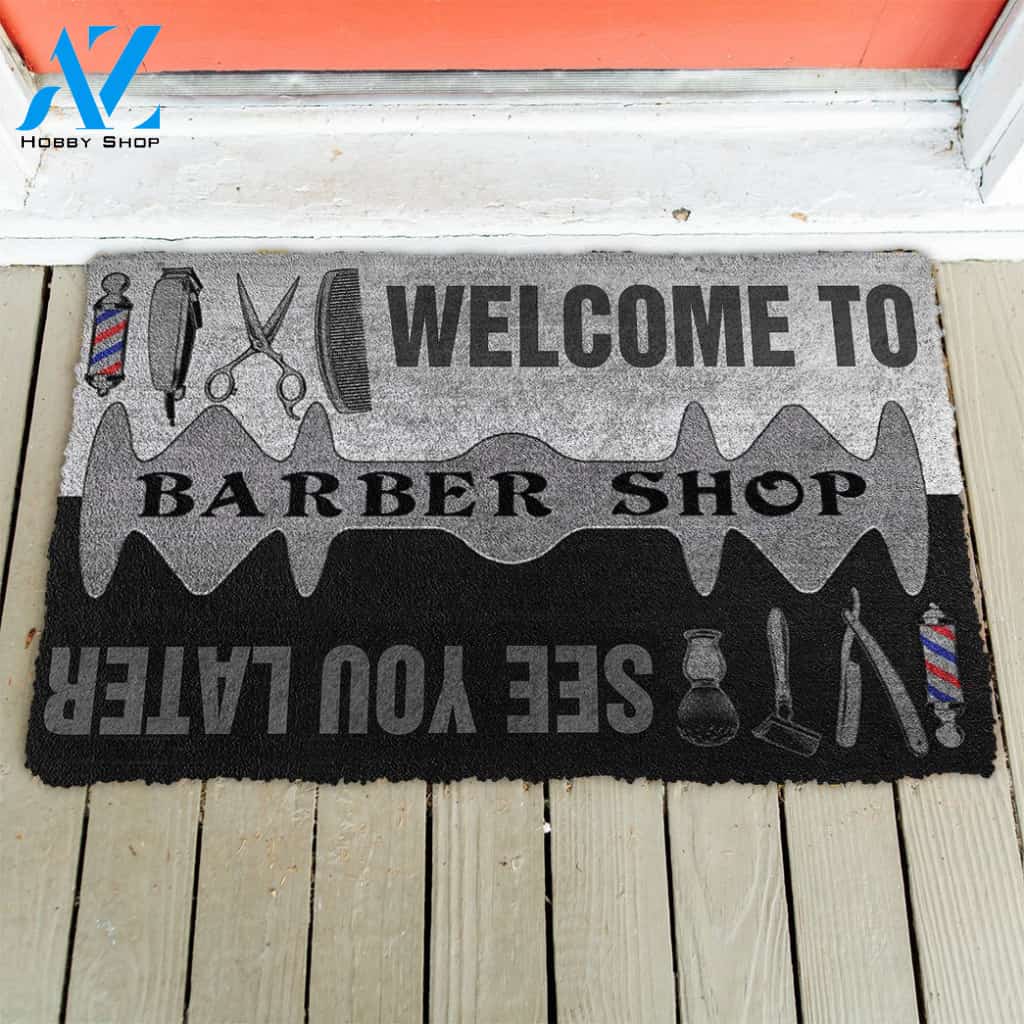 3D Welcome To Barber Shop Doormat | Welcome Mat | House Warming Gift