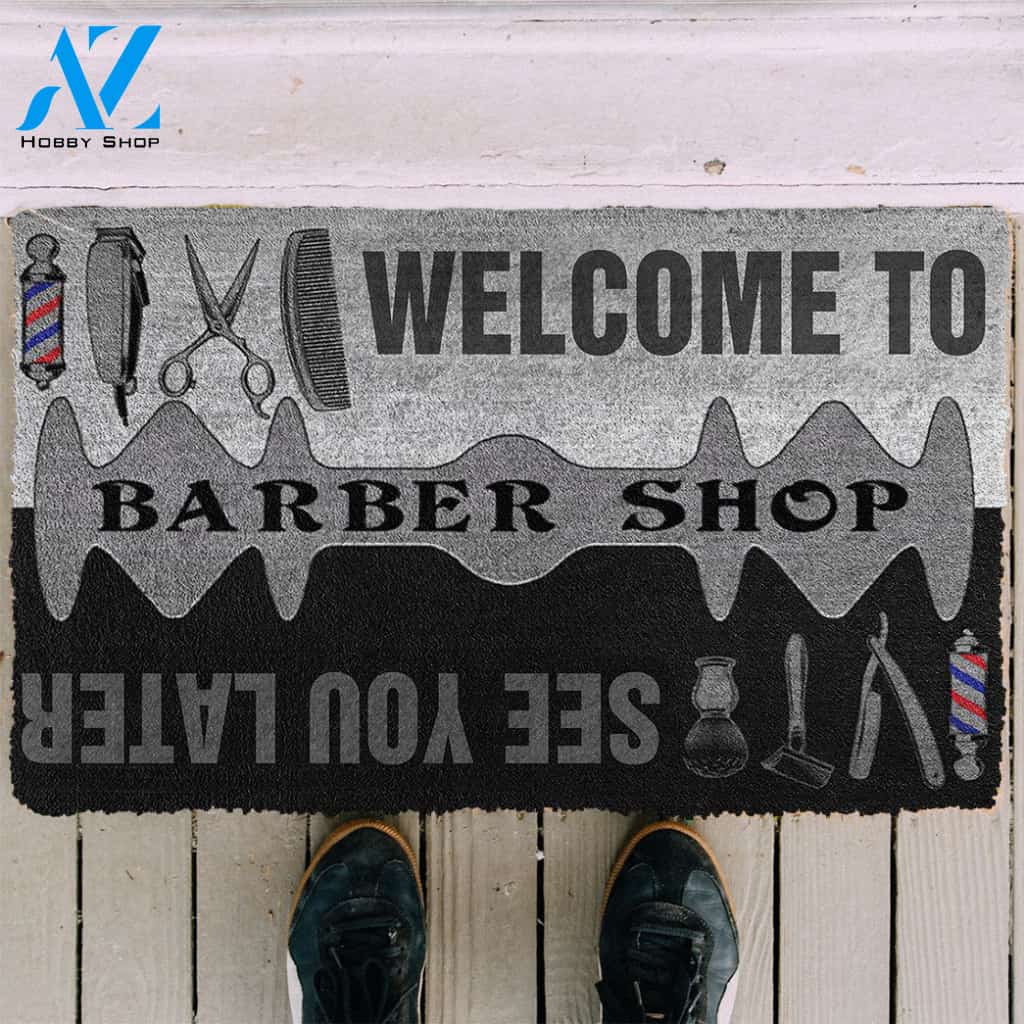 3D Welcome To Barber Shop Doormat | Welcome Mat | House Warming Gift