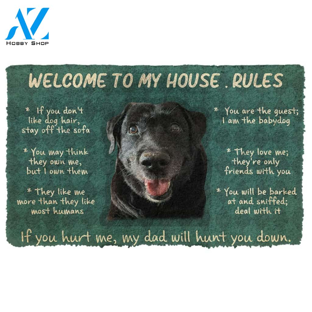 3D Welcome To My House Rules Custom Doormat | Welcome Mat | House Warming Gift