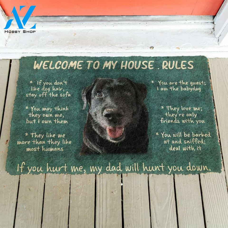 3D Welcome To My House Rules Custom Doormat | Welcome Mat | House Warming Gift
