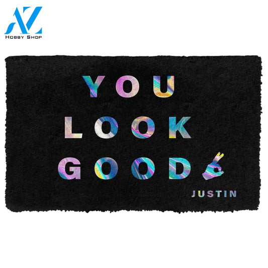 3D You Look Good Holographic Custom Name Doormat | Welcome Mat | House Warming Gift