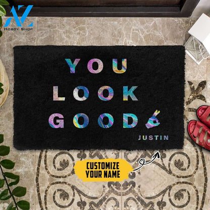 3D You Look Good Holographic Custom Name Doormat | Welcome Mat | House Warming Gift
