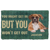 3D You Might Get In But You Wont Get Out Boxers Dog Doormat