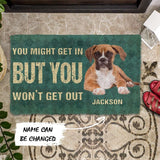 3D You Might Get In But You Wont Get Out Boxers Dog Doormat