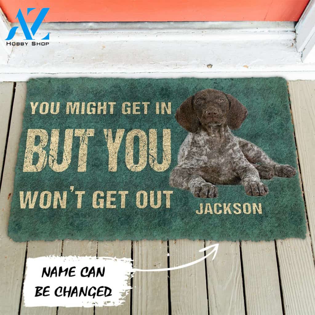 3D You Might Get In But You Wont Get Out Pointers German Shorthaired Dog Doormat | Welcome Mat | House Warming Gift