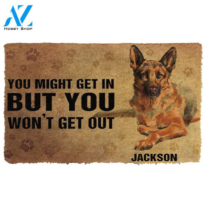 3D You Might Get In German Shepherd Custom Name Doormat | Welcome Mat | House Warming Gift